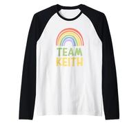 Happy Colorful Team Keith Rainbow Pride Green Yellow Maglia con Maniche Raglan