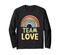Happy Colorful Team Love Rainbow Pride Green Yellow Maglia a Manica