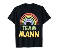 Happy Colorful Team Mann Rainbow Pride Green Yellow Maglietta