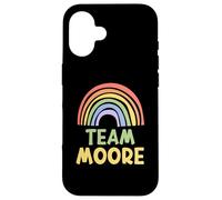 Happy Colorful Team Moore Rainbow Pride Green Yellow Custodia per iPhone 16