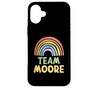 Happy Colorful Team Moore Rainbow Pride Green Yellow Custodia per iPhone 16 Plus
