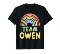 Happy Colorful Team Owen Rainbow Pride Green Yellow Maglietta