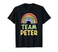 Happy Colorful Team Peter Rainbow Pride Green Yellow Maglietta
