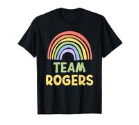 Happy Colorful Team Rogers Rainbow Pride Green Yellow Maglietta