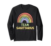 Happy Colorful Team Sagittarius Rainbow Astrological Sign Maglia a Manica