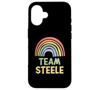 Happy Colorful Team Steele Rainbow Pride Green Yellow Custodia per iPhone 16