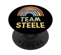 Happy Colorful Team Steele Rainbow Pride Green Yellow PopSockets PopGrip Adesivo
