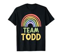 Happy Colorful Team Todd Rainbow Pride Green Yellow Maglietta