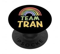 Happy Colorful Team Tran Rainbow Pride Green Yellow PopSockets PopGrip Adesivo