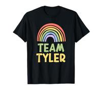 Happy Colorful Team Tyler Rainbow Pride Green Yellow Maglietta