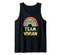 Happy Colorful Team Vivian Rainbow Pride Green Yellow Canotta