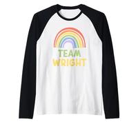 Happy Colorful Team Wright Rainbow Pride Green Yellow Maglia con Maniche Raglan