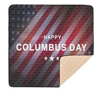 Happy Columbus Day Card con bandiera USA Gm1178116517 Simpatico tappetino pieghevole per bambini e attività per interni ed esterni, comodo tappetino per pancia e gattonare, per bambini, 127 x 127 cm
