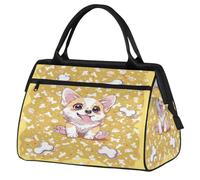 Happy Corgi, borsone da viaggio per donne, uomini, bambini, ragazzi, ragazze, weekend, 24 l, borsone da cabina per sport, palestra, yoga, Colore, Grande, Organizer per borse