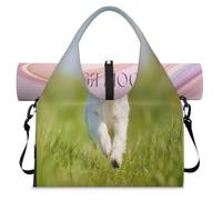 Happy Corgi, borsone sportivo con scomparto per scarpe, per il fine settimana e la notte, per palestra, yoga, viaggi, Colore, L, Borsone da viaggio