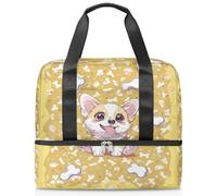 Happy Corgi, borsone sportivo per donne, uomini, ragazzi e ragazze, 21 l, per il fine settimana e la notte, separato, per viaggi, palestra, yoga, Colore, Grande, Organizer per borse