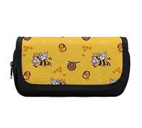 Happy Cow Bee Honey Hive Divertente astuccio porta matite da viaggio organizer per trucchi e articoli di cancelleria per uomini e donne, Stile:, Taglia unica, MHXYZHW