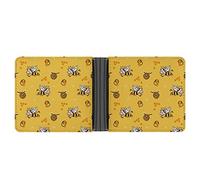 Happy Cow Bee Honey Hive Portafoglio personalizzato con blocco RFID, sottile portafoglio bifold tasca frontale porta carte di credito per uomini donne, Stile:, Taglia unica, MHXYZHW