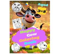 Happy cow coloring book for kids large print farm animal fun: Learn and color happy farm animals with big pictures