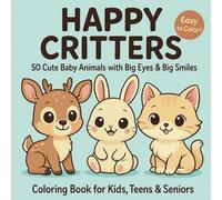 Happy Critters - Ausmalspaß mit großen Augen: 50 süße Tiermotive für Kinder ab 3 Jahren - mit extra großen Flächen zum einfachen Ausmalen