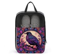 Happy Crow and Flowers - Borsa per scarpe da golf, colore viola, per viaggi e uso quotidiano, anti-polvere