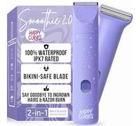 HAPPY CURVES Smoothie 2.0 Bikini Trimmer - Rasoio elettrico per donne, Waterproof Hair Groomer with Adjustable Guards, Personal Shaver for Pubic Hair, Ladies Intimate Shaver and Body Trimmer (Berry)