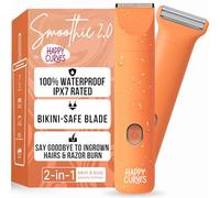 HAPPY CURVES Smoothie 2.0 - Rasoio elettrico per bikini, da donna, impermeabile, con protezioni regolabili, rasoio personale per peli pubici, rasoio intimo da donna e trimmer per il corpo (Mango)