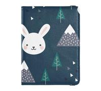 Happy Cute Bunny in The Forest - Portafoglio per passaporto e carte di vaccino, porta carte di credito, con slot per carte di vaccinazione, per uomini e uomini, essenziale da viaggio, organizer per