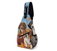 Happy Cute Dogs Baseball Donna Uomo Zaino Monospalla Piccolo Borsa Monospalla Antifurto Borsas A Spalla Per Viaggio Campeggio Sportivo