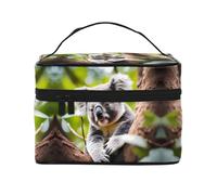 Happy Cute koala - Borsa per il trucco da donna, grande capacità, portatile, da viaggio, (22,9 x 16,5 x 15,7 cm), grande borsa per il trucco per ragazze