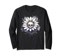 Happy Daisy Flower in Stile Scuro e Gotico Maglia a Manica