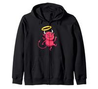 Happy Devil con Golden Angel Halo Graphic Felpa con Cappuccio
