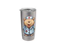 Happy Doc Teddy Bear - Costume grafico Bicchiere termico in acciaio inox doppia parete