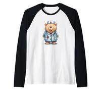 Happy Doc Teddy Bear - Costume Grafico Maglia con Maniche Raglan