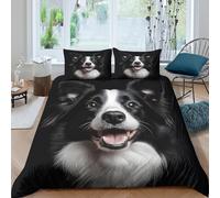 Happy DogSet Di Copripiumino morbida 3 pezzi motivo 3D con cerniera Artistic Animal copripiumino con federa soffice ultra morbido e traspirante for bambini adulti ragazzi Super king（260x220cm）