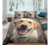 happy dogSet Di Copripiumino ultra microfibra Set di 3 Pezzi stampa 3D con cerniera cute pet portrait copripiumino incluso federe aiosa ultra morbido e traspirante for bambini King（220x240cm）