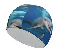 Happy Dolphin, cuffia da nuoto ad alta elasticità, per donne e uomini, resistente e impermeabile, mantiene i capelli asciutti, perfetta per piscina, spiaggia, nuoto