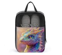 Happy Dragon - Borsa per scarpe da golf, colore arcobaleno pastello iridescente, per viaggi e uso quotidiano, anti-polvere