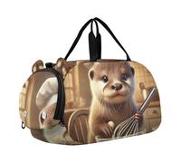 Happy Duck Umbrella Splash Travel Duffle Bags Girls Tote Weekend Duffel Overnight Boys Carry on Duffel Bag Sports Dance Bag, Carino Otter Chef Panetteria, classico