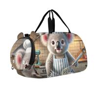Happy Duck Umbrella Splash Travel Duffle Bags Girls Tote Weekend Duffel Overnight Boys Carry on Duffel Bag Sports Dance Bag, Carino Koala Chef Panetteria, classico