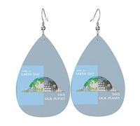 Happy Earth Day 2023 Orecchini a goccia in pelle Set orecchini pendenti Pendenti morbidi e leggeri per le donne