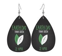 Happy Earth Day 2023 Orecchini in ecopelle Orecchini pendenti a goccia per donne ragazze