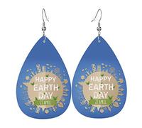 Happy Earth Day 2023 Orecchini pendenti a goccia leggeri in ecopelle da donna