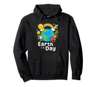 Happy Earth Day 2025 - Orecchino a forma di pianeta floreale con api Felpa con Cappuccio