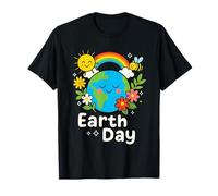 Happy Earth Day 2025 - Orecchino a forma di pianeta floreale con api Maglietta