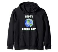 Happy Earth Day Pianeta Terra Carino Globe Felpa con Cappuccio