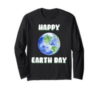 Happy Earth Day Pianeta Terra Carino Globe Maglia a Manica
