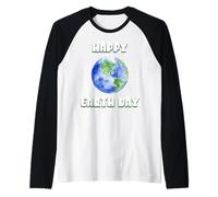 Happy Earth Day Pianeta Terra Carino Globe Maglia con Maniche Raglan