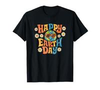 Happy Earth Day Retro Anni '70 Groovy Globe Heart Occhiali da Sole Maglietta
