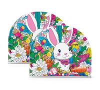 Happy Easter Bunny Carote Lily Daisy Egg Acrilico Bloom Portatovaglioli per Picnic Bar Rustico autoportante Portatovaglioli per Bagno Home Decor